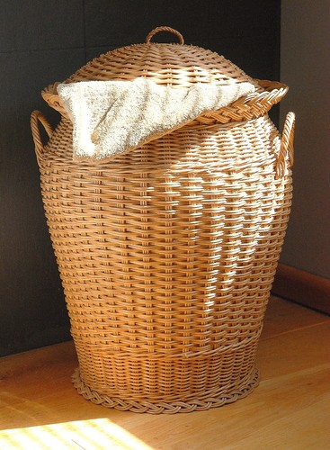 Wicker laundry basket dome - basket,