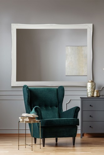 Large mirror white antique - large,