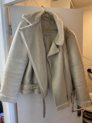 Topshop beige shearling - topshop, biker