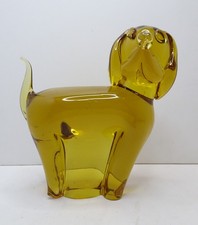 Vintage Murano Amber Dog Hand