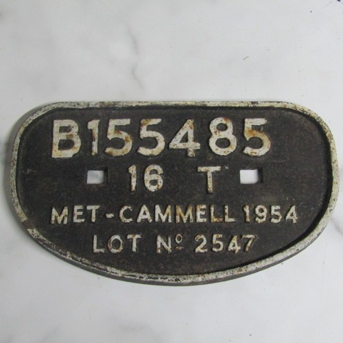 Cast iron railway wagon plate - wagon,