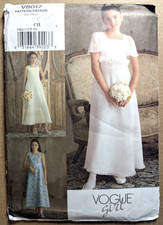 Vogue Girl V8017 CH Sz 7-10 Flared Dress  Lined Bodice Wedding Flower Girl Uncut