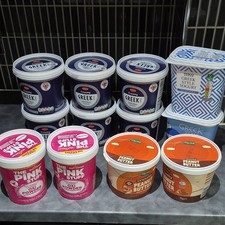 12 EMPTY Plastic Tubs With Lids  1kg - Storage / Organisation / Crafts