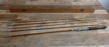 Vintage Unbranded Bamboo Cane ? Fly Fishing Rod 5 Piece w/ Wooden Case L1