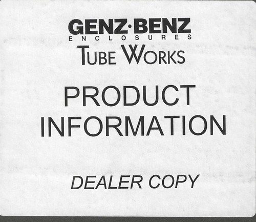 Genz benz enclosures - genz-benz, tube