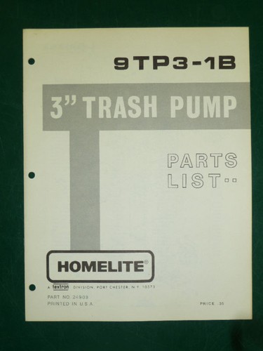 Homelite trash pump - pump, 9tp3-1b