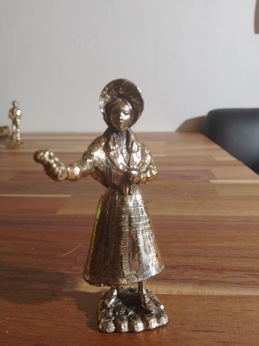 Vintage solid brass woman - solid,