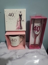 40th Birthday Gifts Champagne Glass Flute Mug Cup Century House BNIB