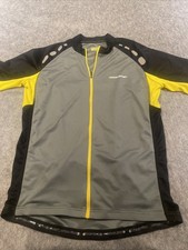 C Boardman Cycling Jersey Large Grey Yellow Full zip Short Sleeve 