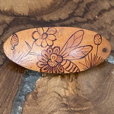 French Barrette Oval Wood Hair