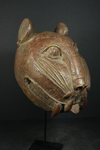 African benin bronze leopard - african,