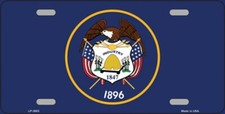 UTAH STATE FLAG METAL AUTO TAG