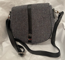 Ladies Genuine Harris Tweed Grey Black Tweed Shoulder Crossbody Bag