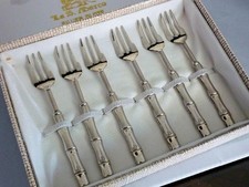 STUNNING VINTAGE RETRO ITALIAN LA S MARCO SILVER PLATE BOXED DESSERT FORKS