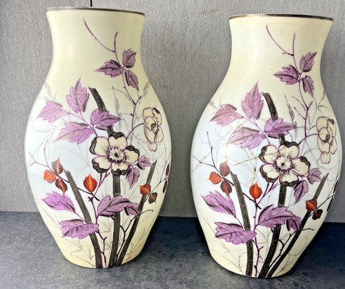 Pair large victorian purple - pair,