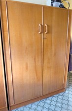 E.Gomme GPlan Vintage Retro Teak/Light Oak Large 2-Door Double Lockable Wardrobe