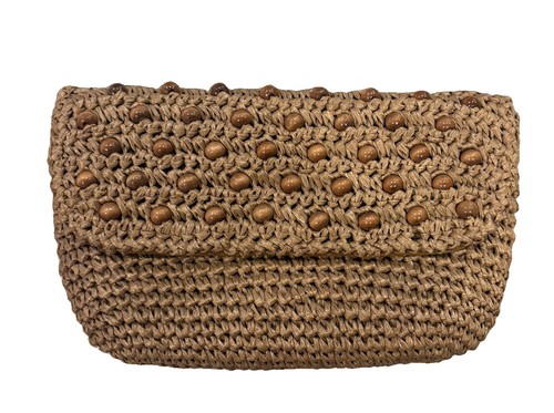 Vintage raffia woven - woven, beaded