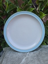 Vintage Rustic Denby Colonial Blue Sky Blue Side Bread Plate 6½"