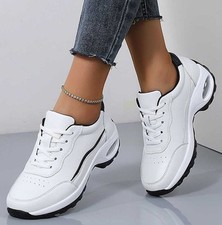 White stripe accents double rocker bottom shoe sneaker size 7.5 uk 