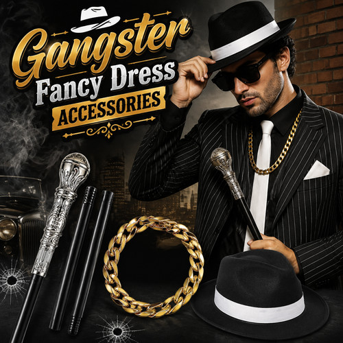 Gangster fancy dress gold - gangster,