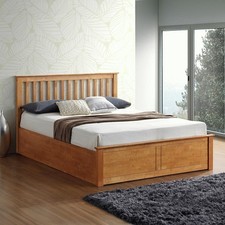 Oak Ottoman Double Bed Frame Used Good Condition Good Quality with Storage