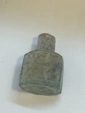 antique Victorian "penny" glass ink bottle