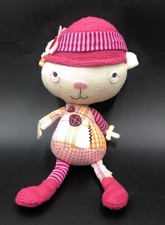 Mamas & Papas Baby Soft Toy Rattle Sensory Doll Patchwork Pink 11” Comforter