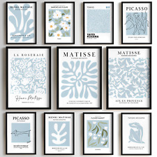 Matisse Picasso Duck Egg Blue Painting Print Vintage Wall Art Gift Home