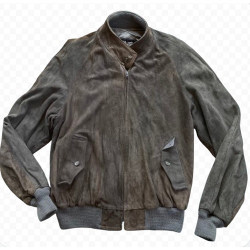 Vintage suede leather bomber - vintage,