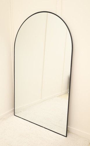 Black industrial arch mirror