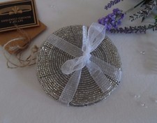 Set of 4 Glass Bead Silver