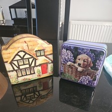 2 Vintage Tins Have Wear Due