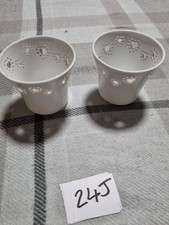 white heart Yankee Candle Holders for voltive candles used good