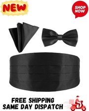 Black Bow Tie Cummerbund for