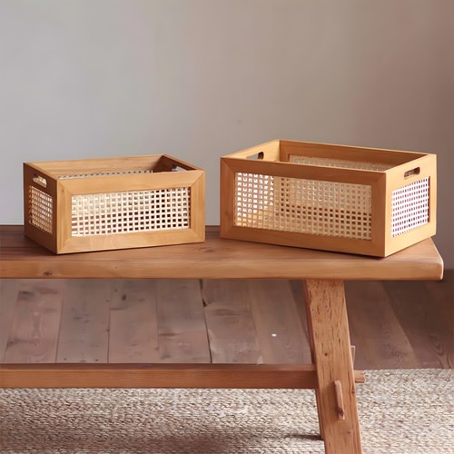 Rattan storage basket - rattan,