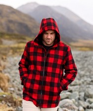 Swanndri Men's Hudson Wool Hoodie - Red / Black Check