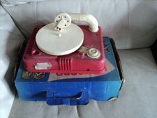 VINTAGE MARX RECORD PLAYER TOY VERSION BATTERY OPERATED WORKS-MISSING THE NEEDLE
