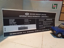 Range Rover Classic V8 4.2 1992-95 LSE Engine Model ID Decal AWR2088
