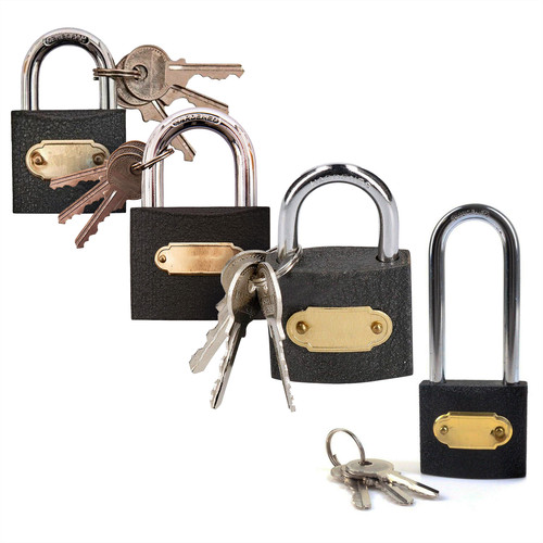 Cast iron padlock - cast, long