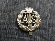 #354 – AUXILIARY TERRITORIAL SERVICE A.T.S. WHITE METAL CAP BADGE