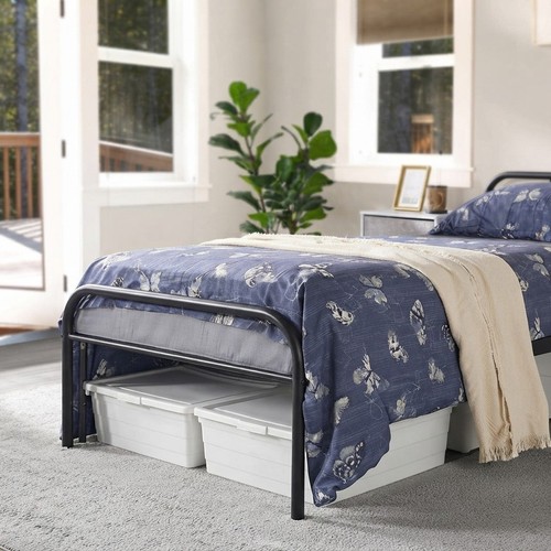 Elegant black single - bed, frame