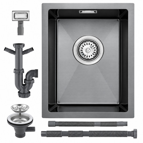 Black nano kitchen - black, sink
