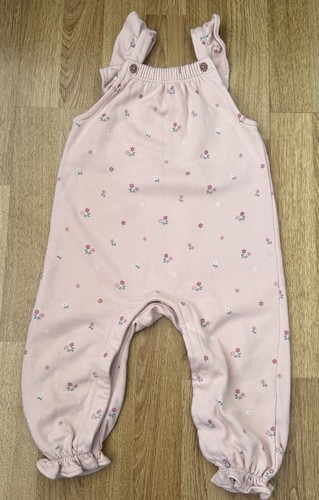 Baby pink floral dungaree - m&s,