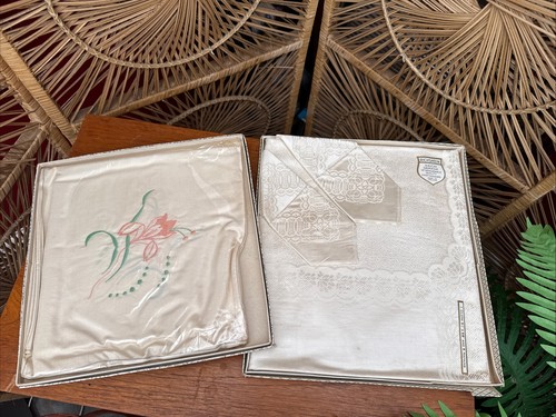 Vintage irish linen table - linen,
