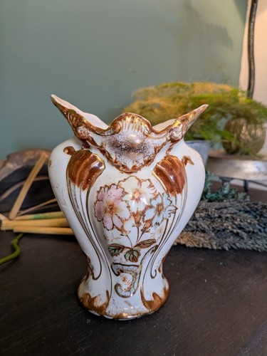 Antique victorian floral vase - victorian,