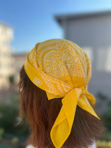 Yellow paisley bandana 100 - yellow,