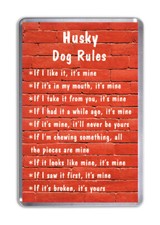 Husky Dog Rules, Funny Dog Fridge Magnet Pet Animal Lover Novelty Gift
