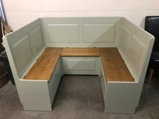 PAINTED U-SHAPE MONKS BENCH