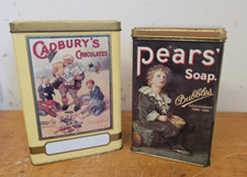 VINTAGE METAL PEARS SOAP TIN CENTENARY 1886 - 1986 & Cadbury's Milk Chocolate