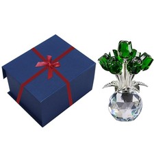 Crystal Rose Flower Figurine